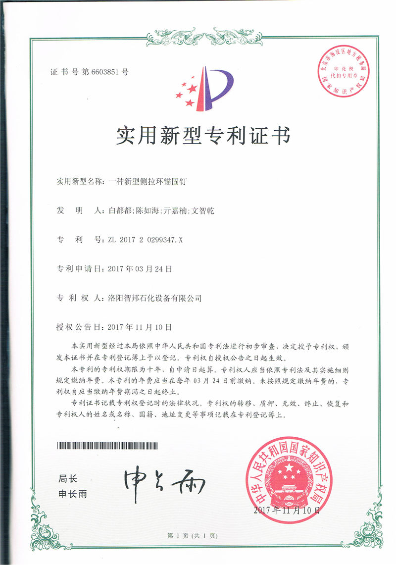 一種新型側拉環(huán)錨固釘